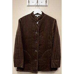 Vtg 70s Velvet Quilted Blazer Jacket Campus Casuals of California Brown Stripes